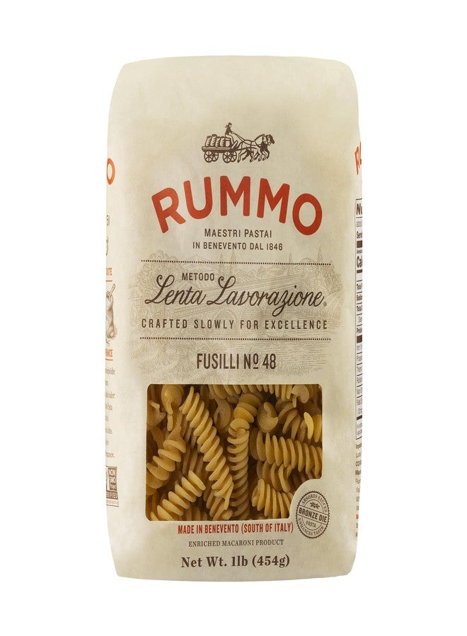 Rummo Fusilli Pasta N.48 - Fusilli Pasta Noodles, Spiral Pasta, Italian Pasta, Curly Noodles, Dry Pasta, Durum Wheat Pasta - 16 Ounce (Pack of 1) - Image 1